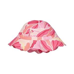 JANIE AND JACK Peony Print Bucket Hat Pink Prism Floral - Sz 0-6 mos - NWOT